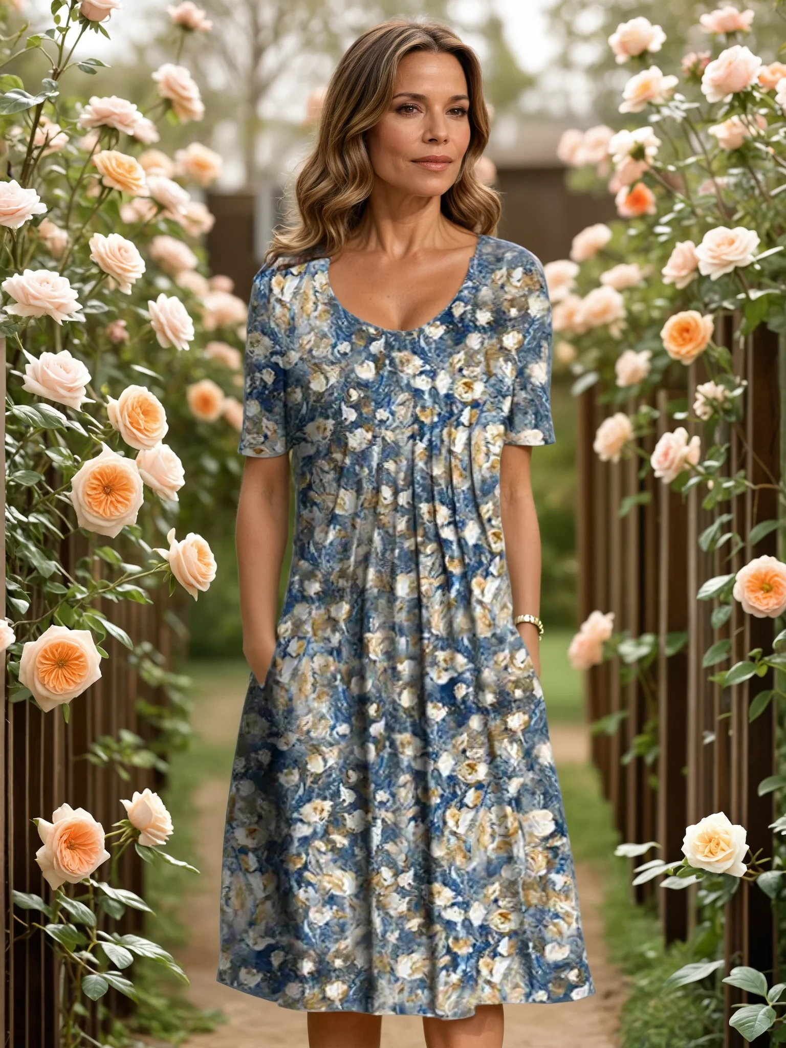 Robe décontractée élégante Olivia par Danoir Paris, tissu fluide avec détails sophistiqués, portée en look chic et confortable.