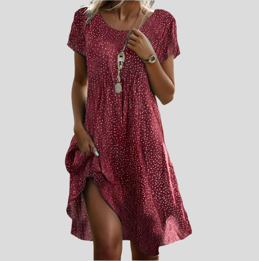 Robe bohème élégante Danoir Paris en tissu léger couleur Sienne, style chic et décontracté pour l'été.