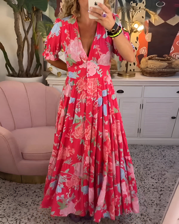 Robe décontractée Gigi Danoir Paris à motif floral élégant, coupe fluide et détails sophistiqués pour un style chic et confortable.