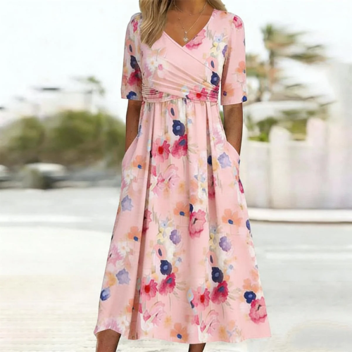 Robe confortable quotidienne Danoir Paris Sofie en noir et jaune avec logo monogramme moderne, style élégant et décontracté