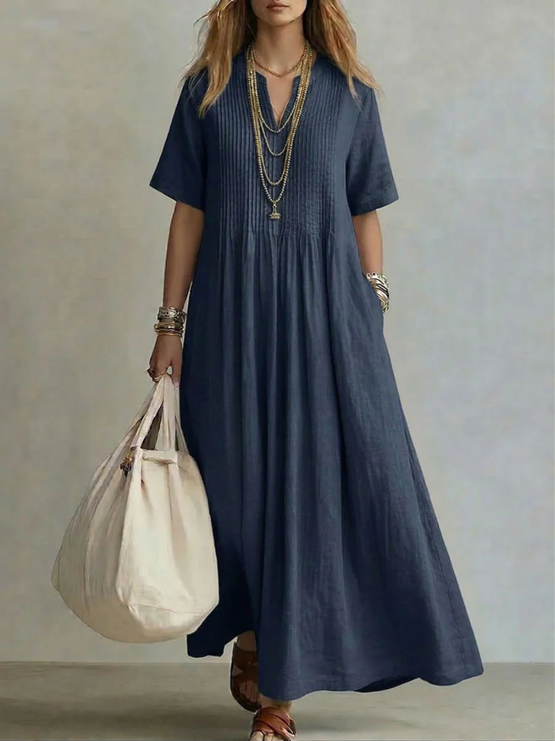 Robe confortable Sofia de Danoir Paris pour un style quotidien, image montrant la douceur et la coupe décontractée.