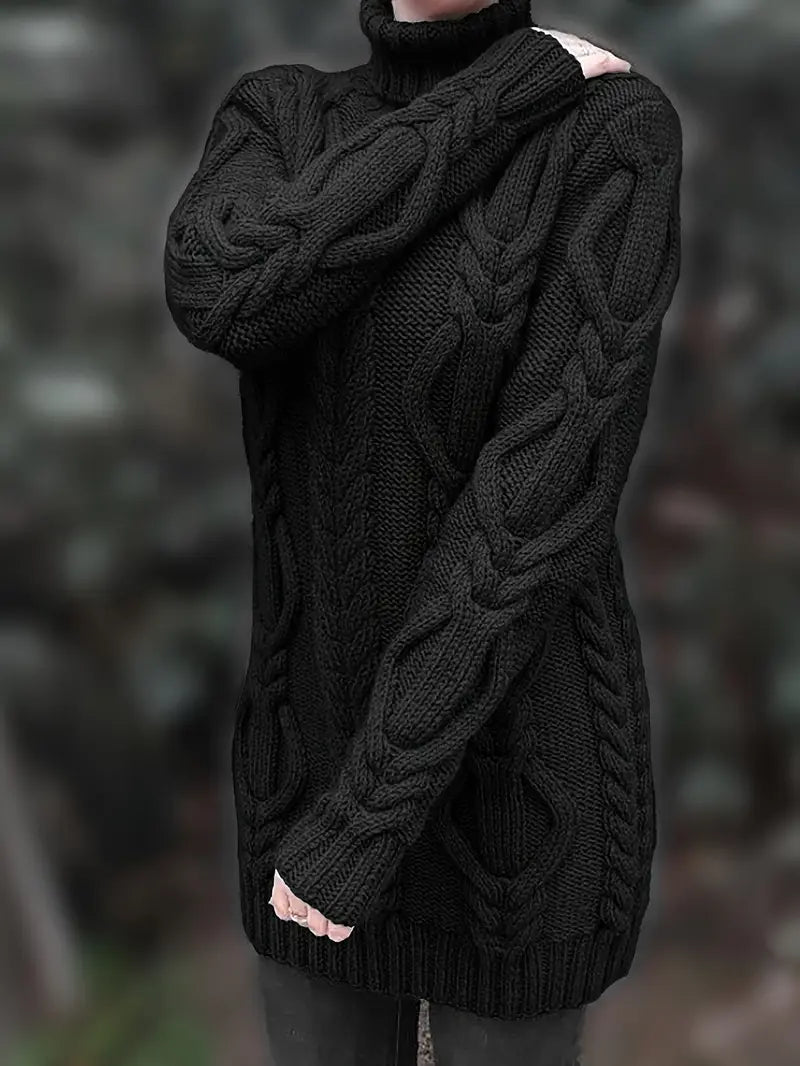 Robe turtleneck élégante Danoir Paris pour femme, coupe fluide et style sophistiqué, en tissu doux et confortable.