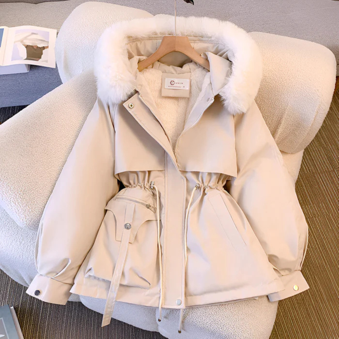 Manteau d'hiver élégant Laluna blanc de Danoir Paris, taille XS, style sophistiqué et chaud pour la saison froide.