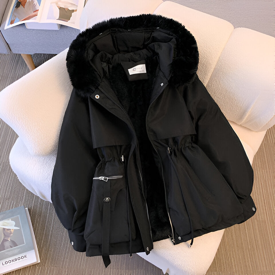 Manteau d'hiver élégant Laluna Blanc de Danoir Paris, taille XS, tissu chaud et sophistiqué, parfait pour la saison froide.