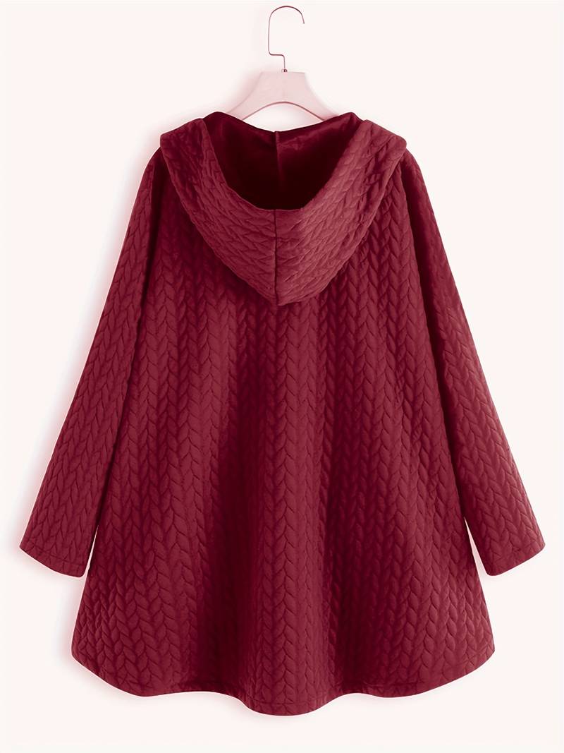 Veste matelassée automnale Danoir Paris Julie en rouge Bourgogne, style élégant et chaud pour l'automne.