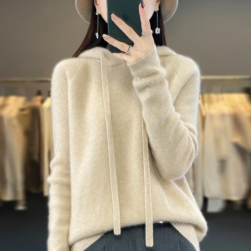 Pull Hanna Danoir Paris en mérinos rose, douceur hivernale, doux et chaud, en laine mérinos, pour l'hiver.