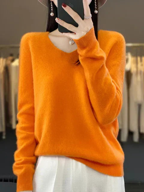 Pull ample en laine Adèle de Danoir Paris, vert, taille XS, douceur et style pour l'hiver.
