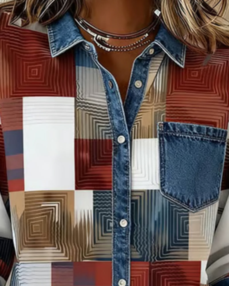 Chemise à blocs de couleur Céline Danoir Paris, coupe élégante, tissu léger, détail coloré, pour un style moderne et chic.