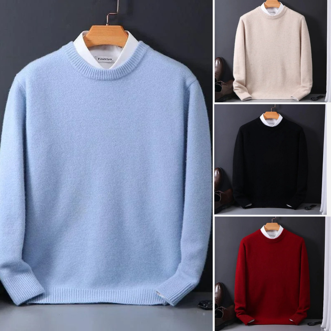 Pull en cachemire noir Eden de Danoir Paris, élégant et doux, porté sur un mannequin.