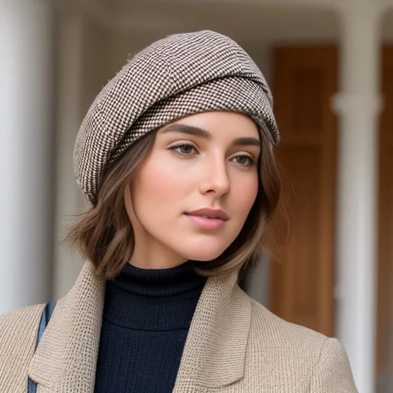 Beret chic et élégant Laluna de Danoir Paris, en tissu noir, avec un style sophistiqué et tendance pour un look parisien.