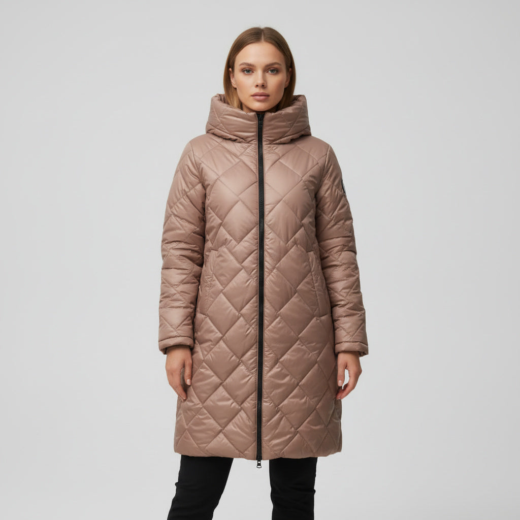Veste élégante et chaude Danoir Paris Bogna en rose poudré, style sophistiqué, tissu doux et finition soignée.