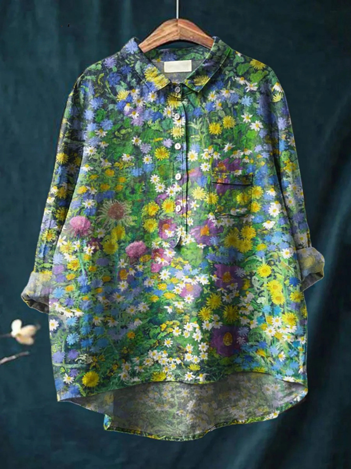 Chemise légère à fleurs Imogen par Danoir Paris, motif multicolore, tissu fluide et élégant pour femme.