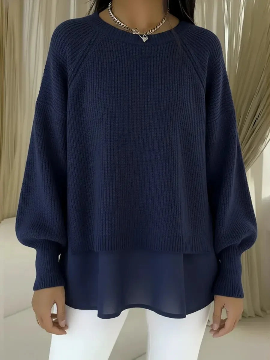 Pull en tricot noiré Danoir Paris, modèle FR1501, avec texture douce et élégante, porté sur un mannequin.