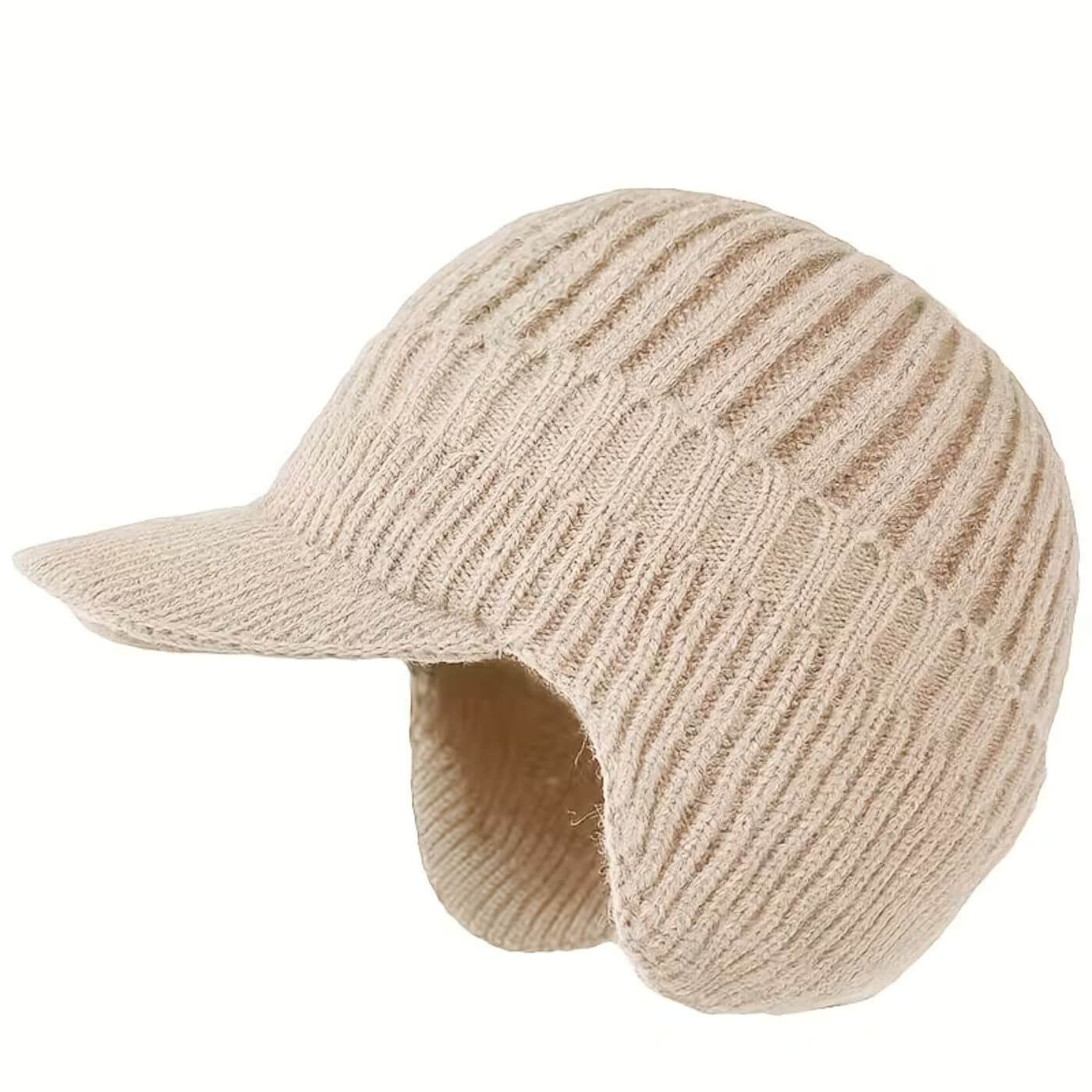 Bonnet hivernal blanc Danoir Paris FR1569, confortable, doux, en laine, porté sur une tête humaine.