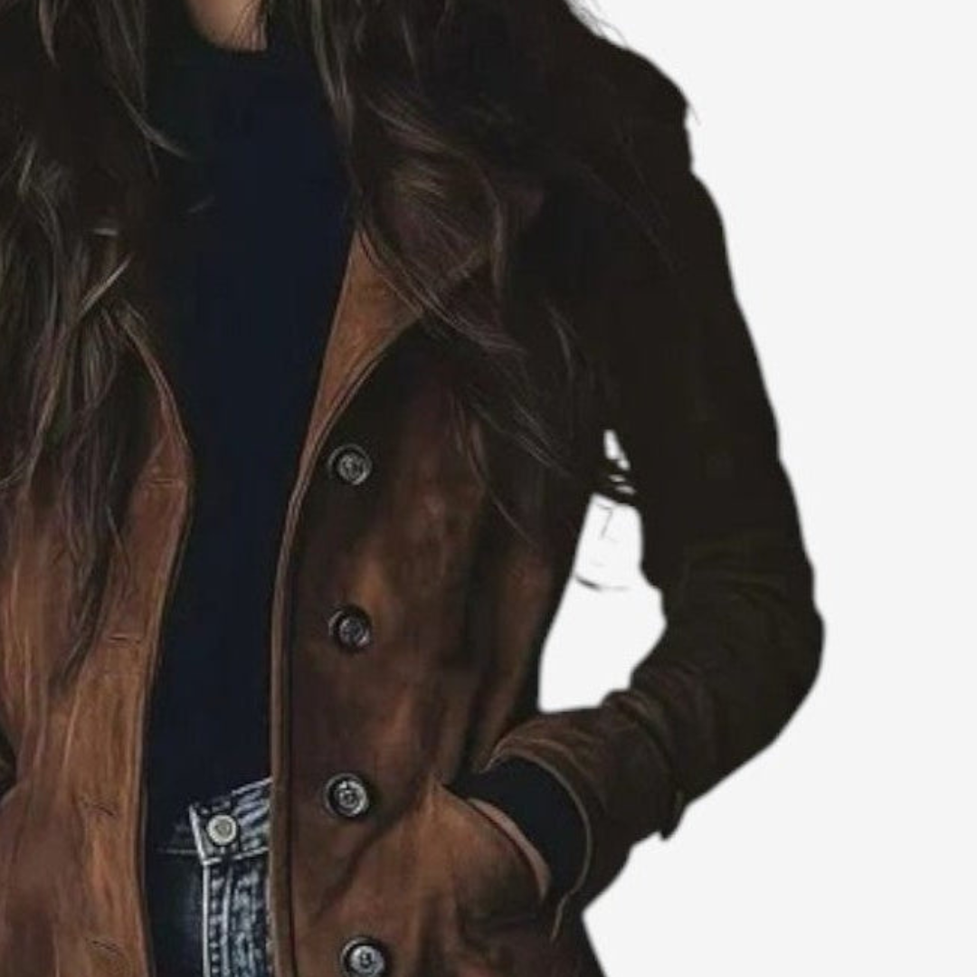 Manteau élégant automnal marron Sygrid de Danoir Paris, style sophistiqué et chaud pour la saison automnale.