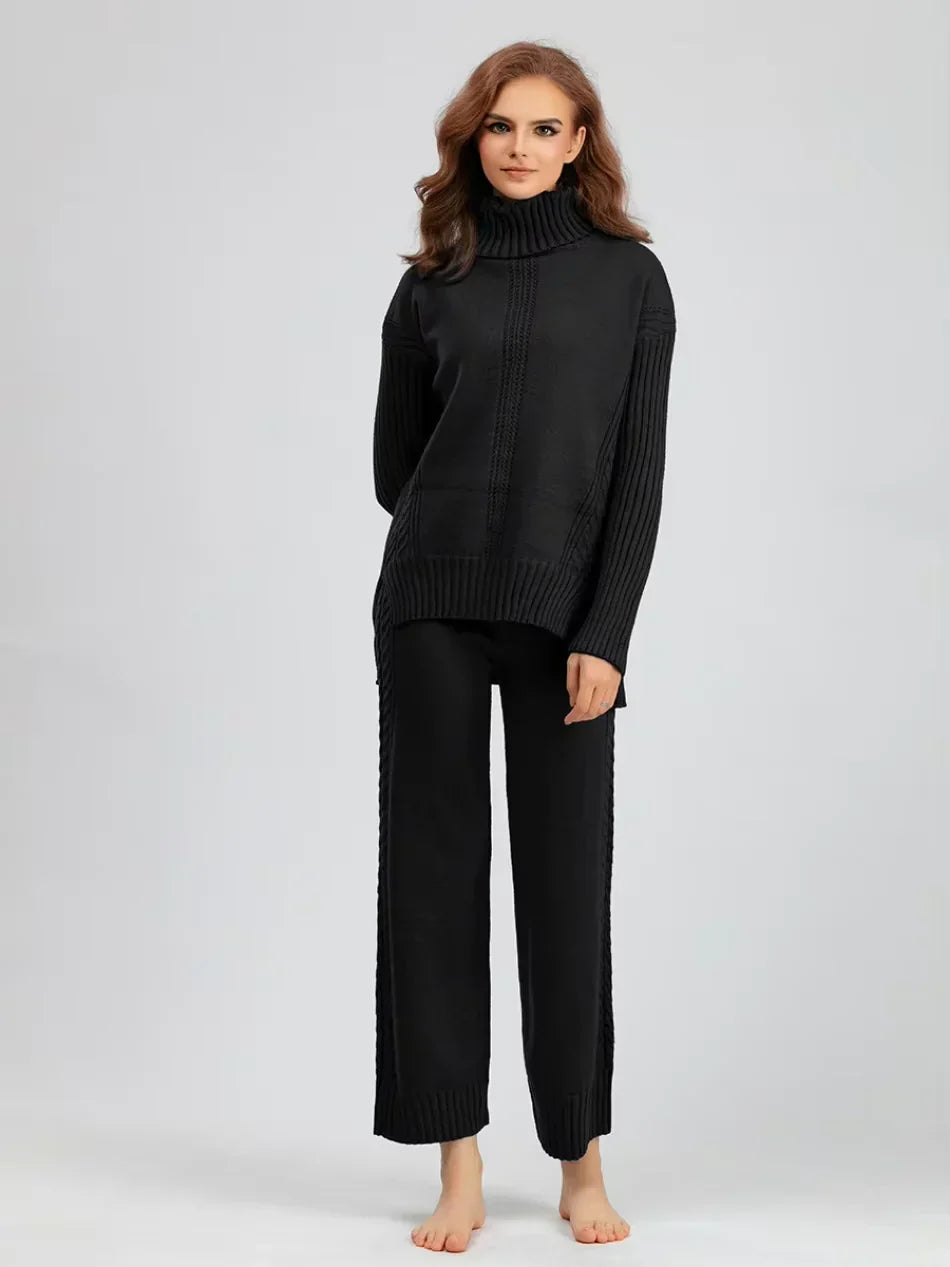 Ensemble tricoté chic Vianna de Danoir Paris, haut et pantalon en maille douce, style élégant et moderne.