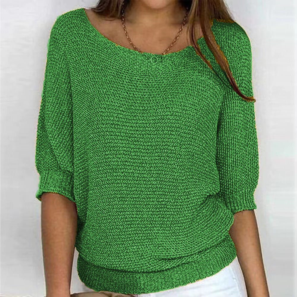 Pull élégant Linda Danoir Paris, confort moderne, en tissu doux, avec détails soignés, porté de face.