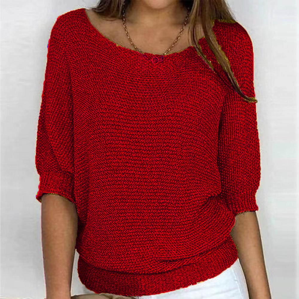 Pull élégant Linda de Danoir Paris, confort doux, en tissu beige avec détails sophistiqués, porté sur mannequin.