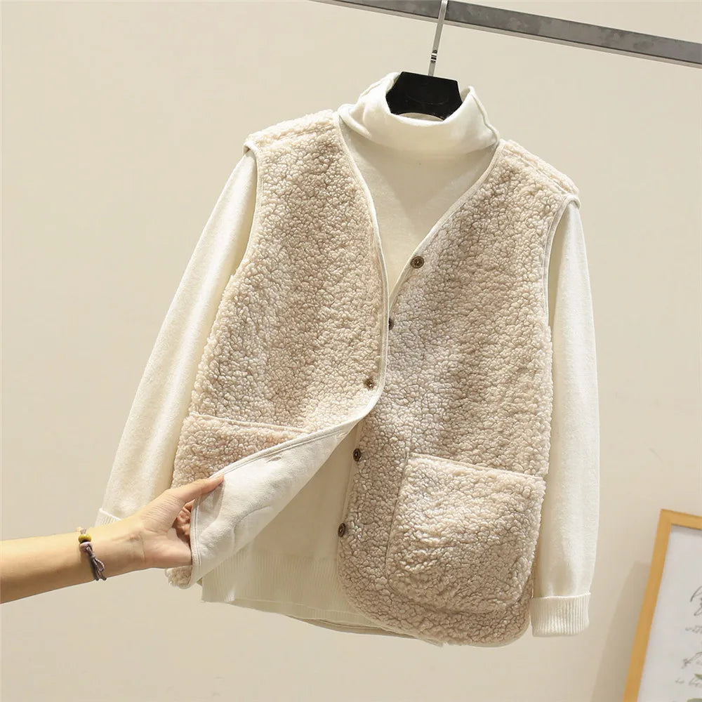 Gilet polaire douillet Danoir Paris Colette FR784, texture douce et chaude, détail de finition, porté en extérieur.