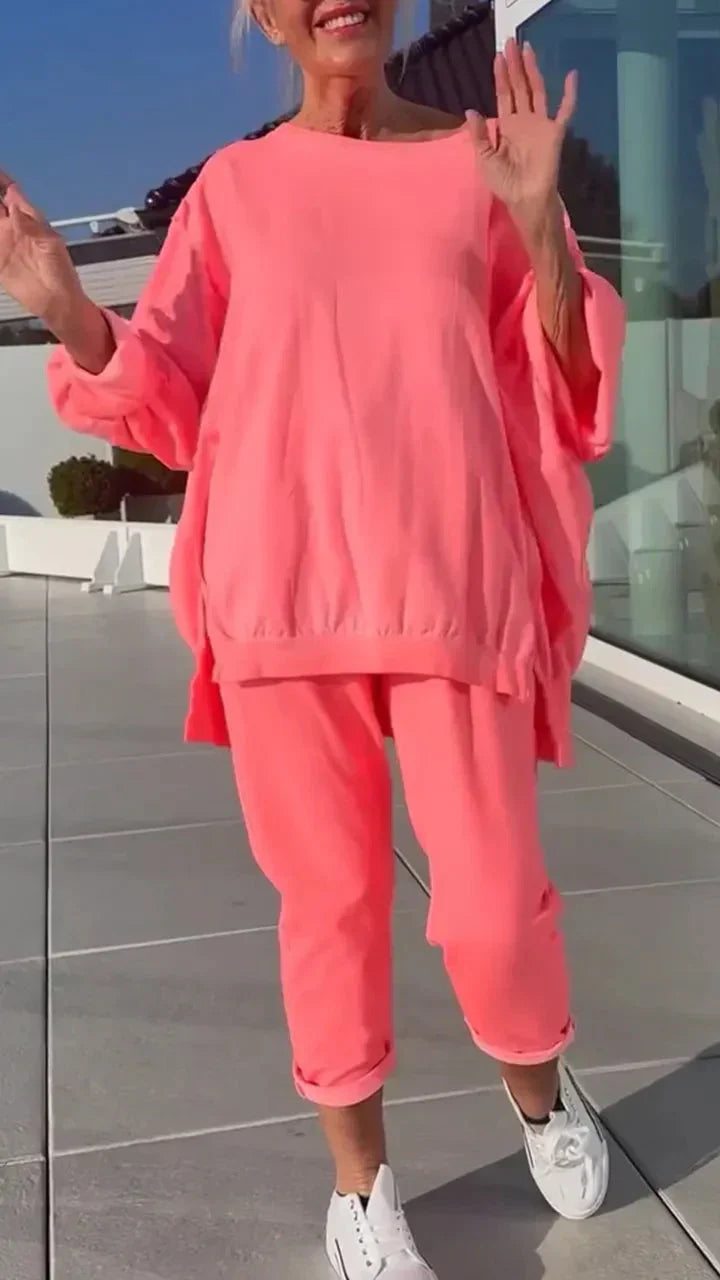 Ensemble de loungewear oversize Frieda de Danoir Paris, vêtement confortable en tissu doux, visible en image.