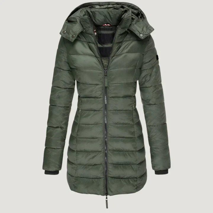 Veste d'hiver élégante Maria de Danoir Paris, modèle FR857, en bleu, taille S, avec finition sophistiquée et coupe tendance.