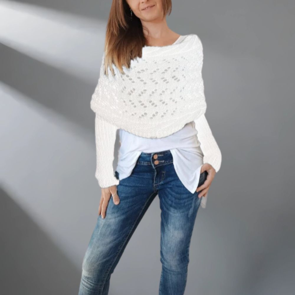 Châle tissé WarmWrap™ élégant de Danoir Paris, modèle FR860, avec motif sophistiqué et finition raffinée.