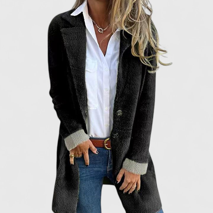 Manteau chic et chaud Sofie de Danoir Paris, modèle FR895, en vert, taille XL, avec style élégant et tissu confortable.