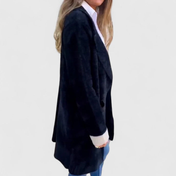 Manteau chic et chaud Sofie de Danoir Paris, modèle FR895, en vert, taille XL, avec un style élégant et confortable.