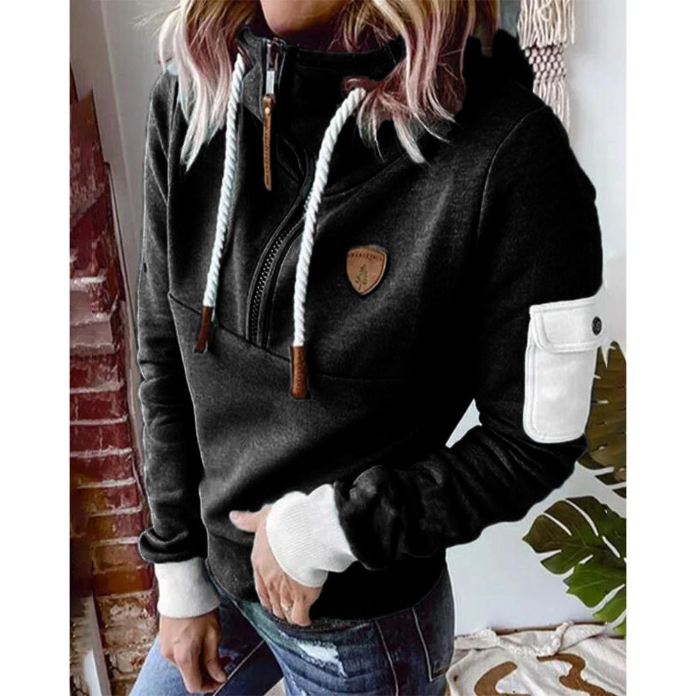 Pull Danoir Paris Chantal en polyester doux, style décontracté avec capuche, idéal pour la saison printanière.