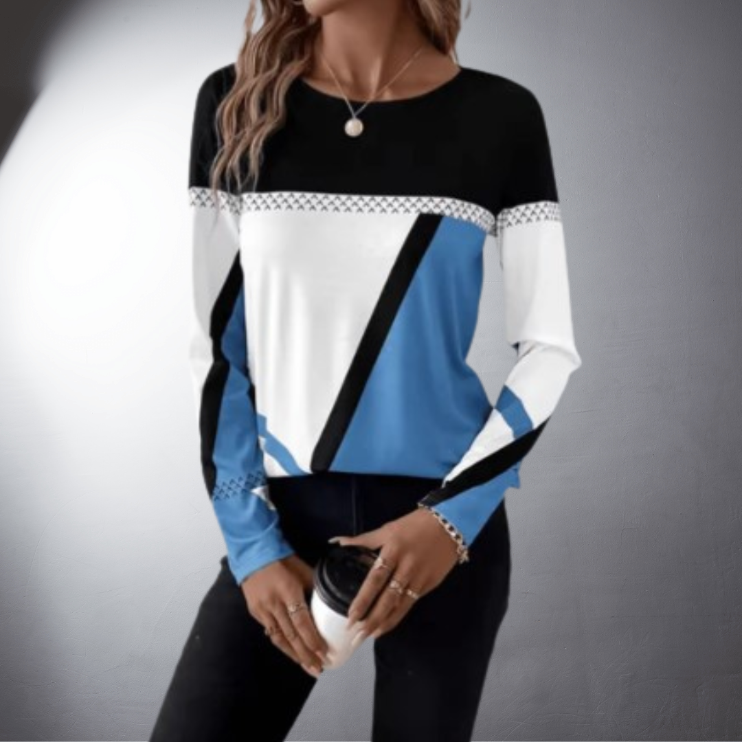 Lena - Top graphique moderne en FR925, bijou Danoir Paris avec design contemporain et détails élégants.