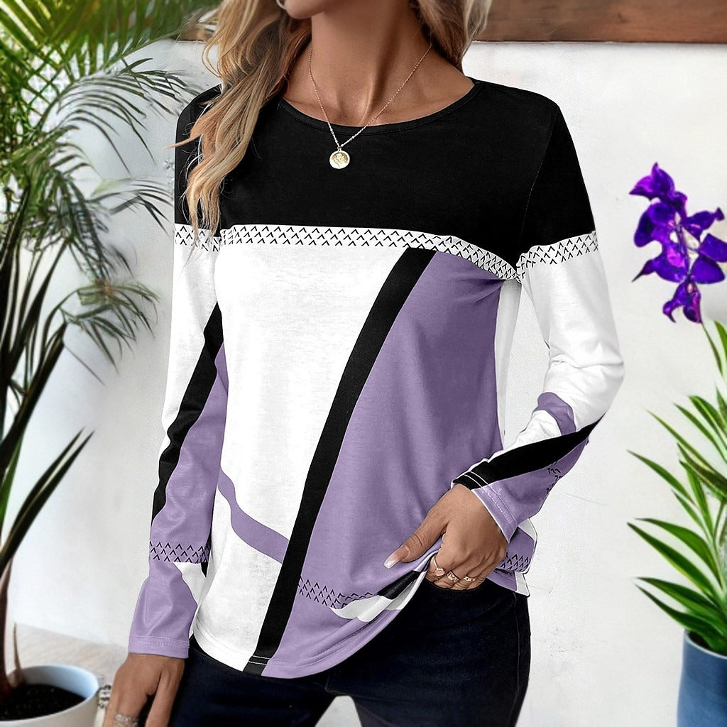 Lena - Top graphique moderne en FR925 de Danoir Paris, motif coloré et design contemporain, porté sur mannequin.