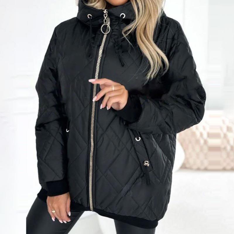 Parka d'hiver élégante Helena de Danoir Paris en rose, style sophistiqué, tissu chaud et tendance pour femmes.