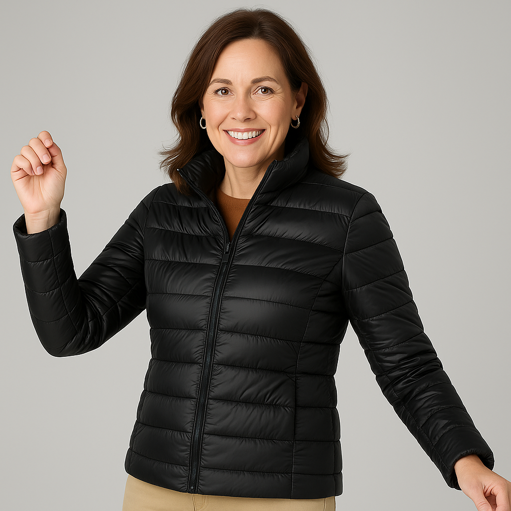 Veste ultra légère élégante Elin de Danoir Paris, finition raffinée, portée décontractée, en tissu fin et moderne.