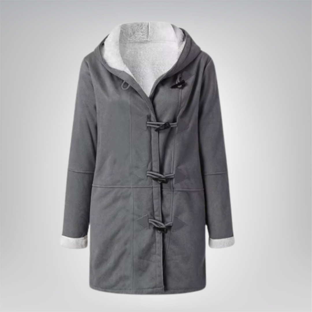 Veste élégante en fleece Danoir Paris Maria, couleur vert mousse, coupe ajustée, près du corps, détails modernes et confortables.