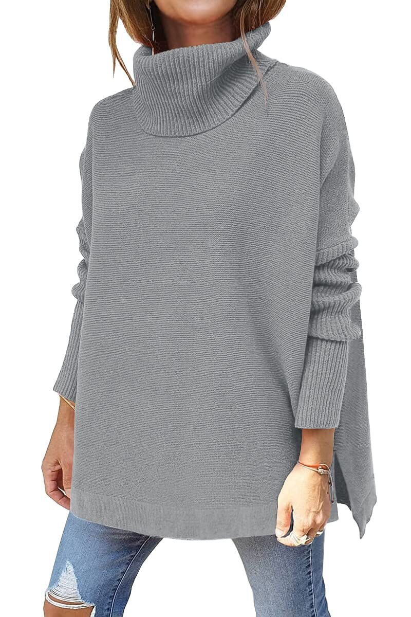Pull chic et douillet Neryssa de Danoir Paris, coloris gris avec détails élégants, porté sur mannequin.