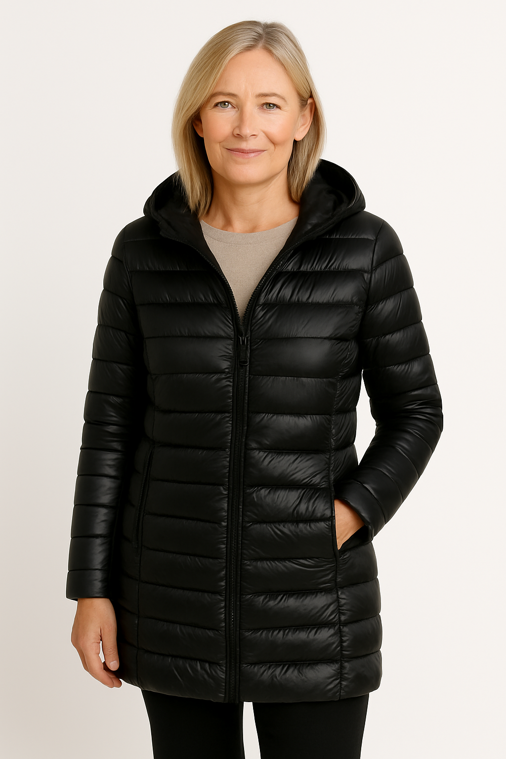 Veste ultra légère Aurora de Danoir Paris, élégante, en tissu bleu, conçue pour un style sophistiqué et léger.