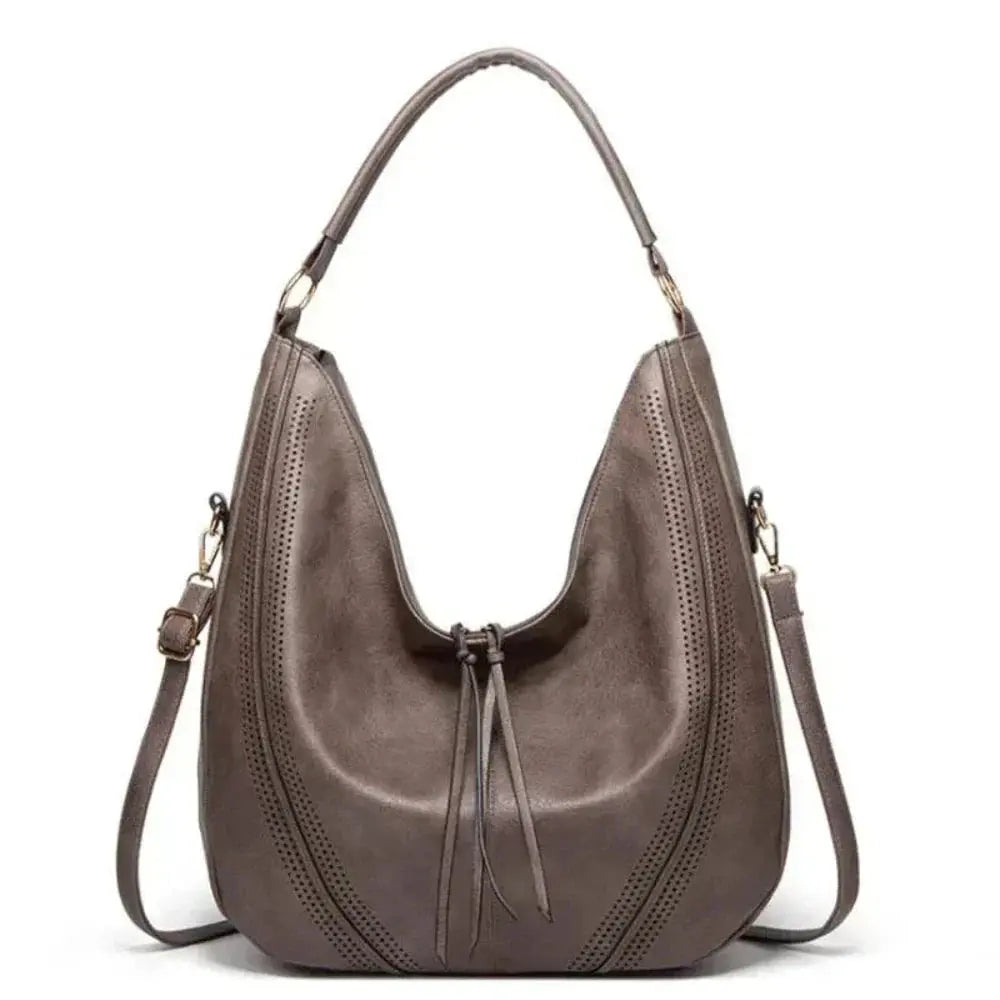 Sac vintage Danoir Paris Anya en gris, sac à main intemporel et polyvalent avec design élégant et pratique.