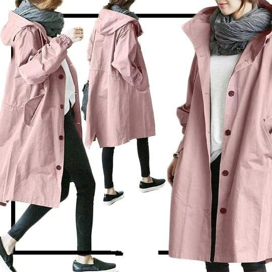 Manteau trench élégant Mandy gris de Danoir Paris, coupe sophistiquée et déperlante, pour un style chic et pratique.