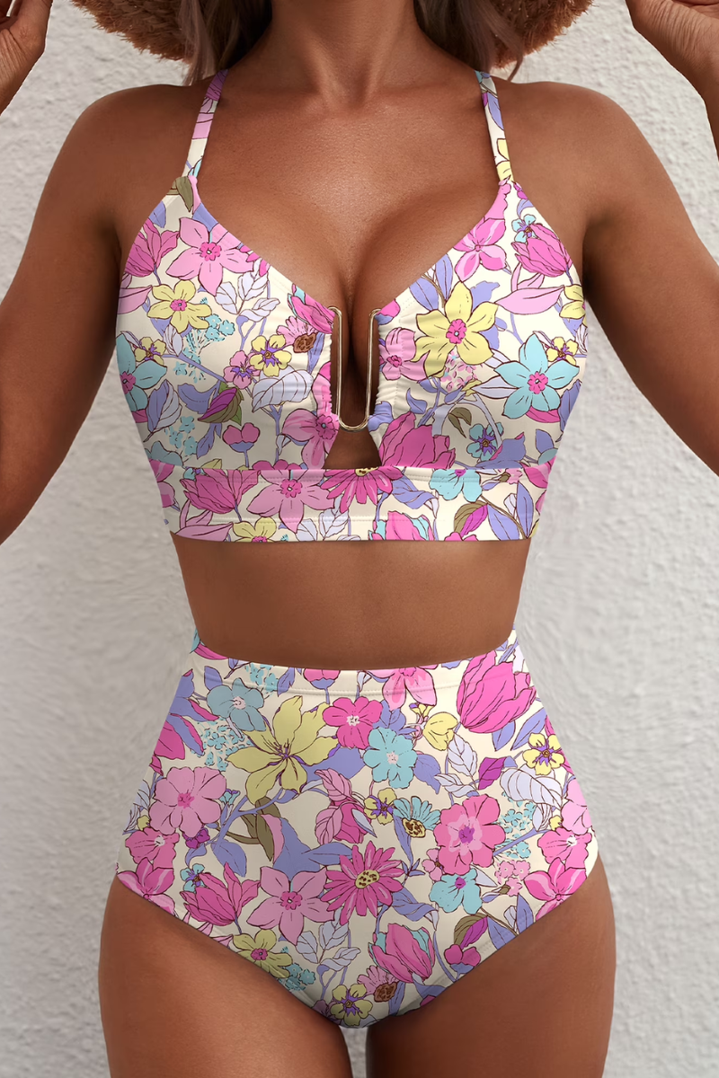 Fenna™ bikini de contrôle abdominal élégant de Danoir Paris, haut et bas en tissu noir avec détails tendance.
