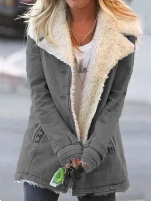 Veste élégante Danoir Paris Jaz en vert armée, doublée et chaude, parfaite pour un style chic et confortable.