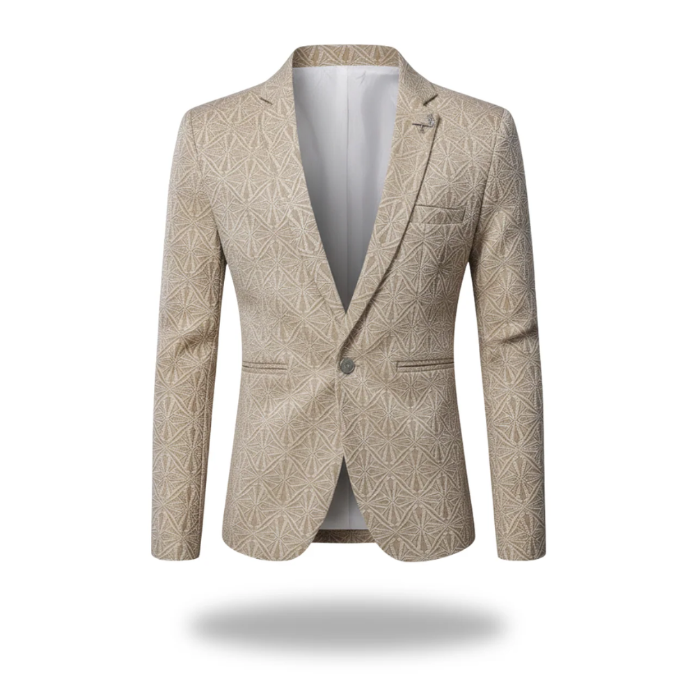 Veste blazer masculine tendance Danoir Paris, coupe élégante, couleur classique, porté sur un fond neutre.