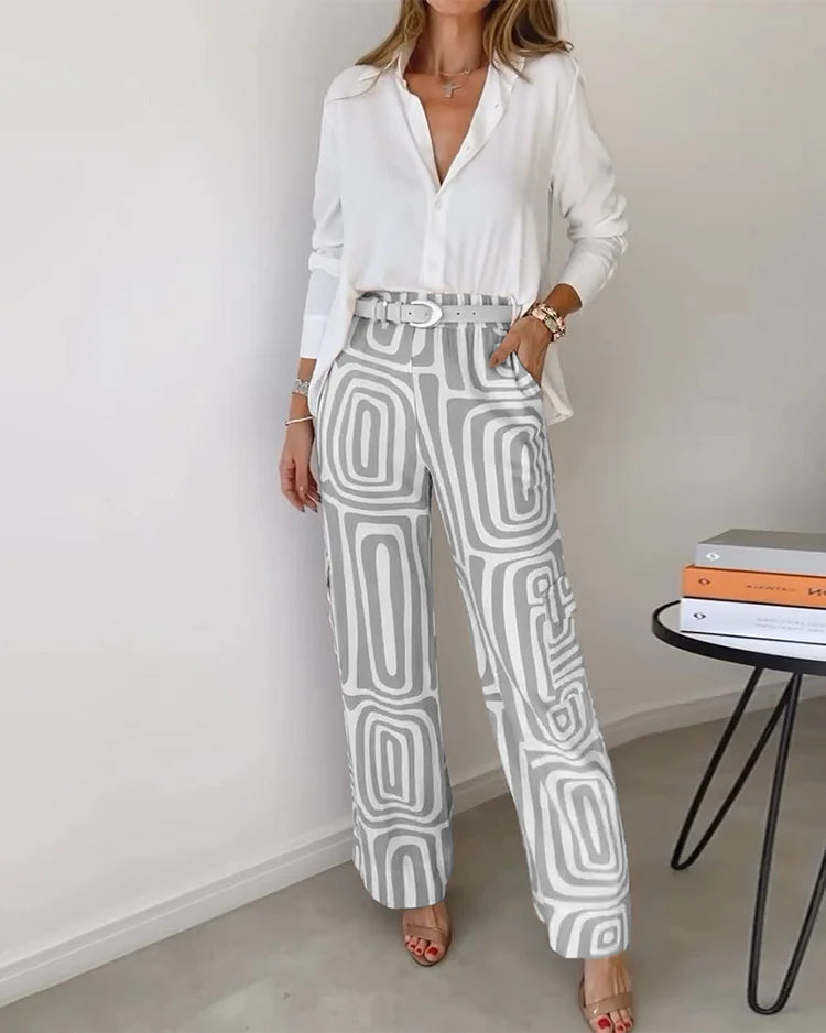 Ensemble élégant deux pièces Olivia de Danoir Paris en kaki, vêtement féminin avec coupe sophistiquée et détails modernes.