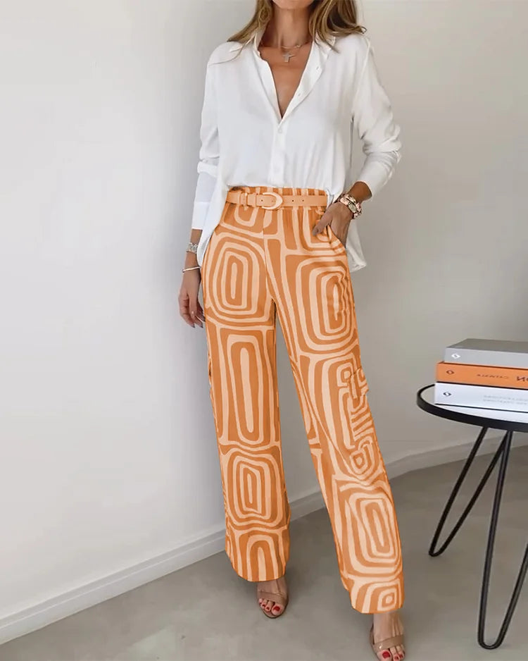 Ensemble élégant deux pièces Olivia de Danoir Paris en kaki, veste et pantalon sophistiqués pour femmes.