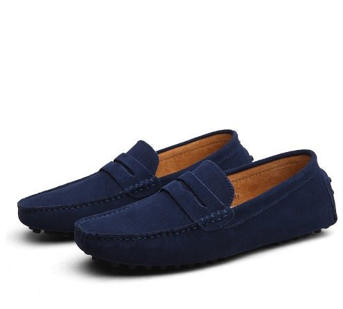Mocassins classiques pour homme Danoir Paris en cuir marron, pointure 38, avec finition élégante et semelle en caoutchouc.