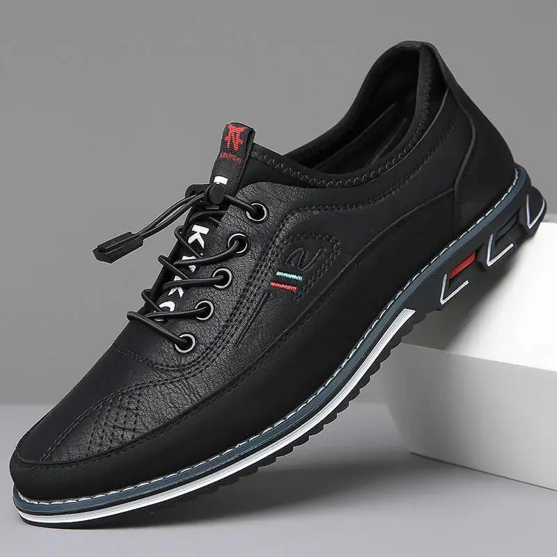 Chaussures Oxford orthopédiques Marcel™ de Danoir Paris, en cuir noir, avec lacets, style élégant et confort optimal.
