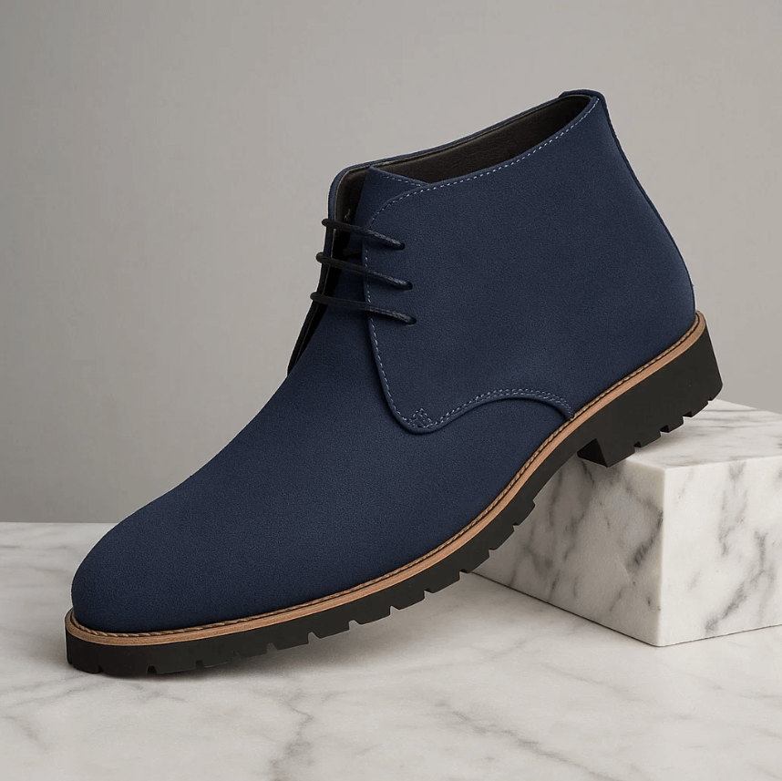 Chaussures chukka pour homme Danoir Paris, bottines en cuir marron avec lacets, style élégant et décontracté.