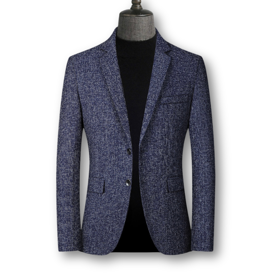 Blazer élégant en tissu écossais de la marque Danoir Paris, veste homme à motif à carreaux classiques.