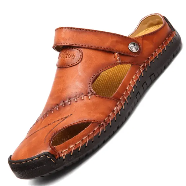 Sandales orthopédiques en cuir Chris™ de Danoir Paris, avec semelle confortable et bride ajustable, pour un style élégant et soutien.
