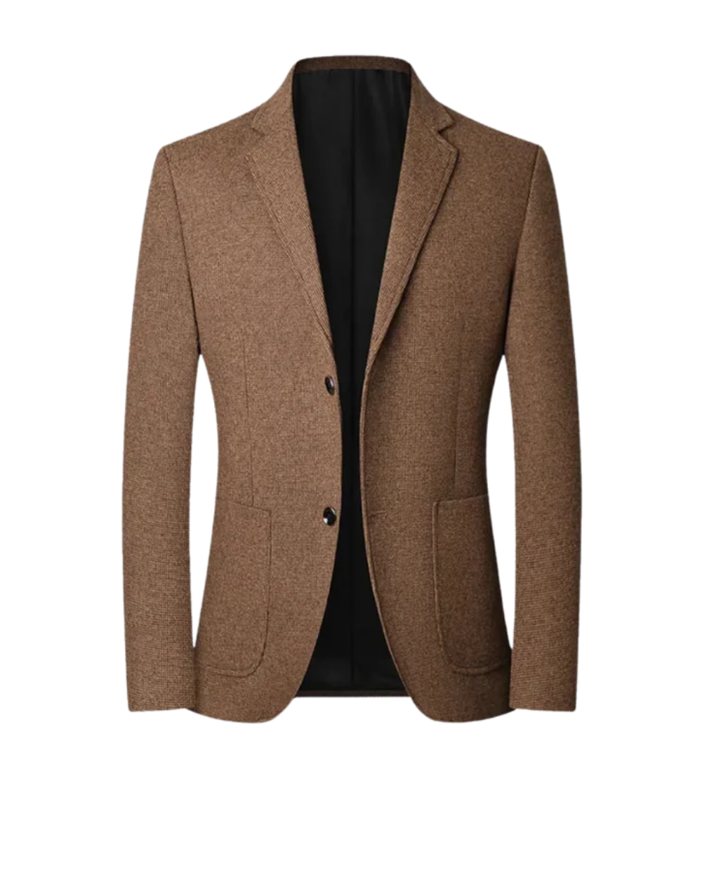 Veste blazer masculine intemporelle Danoir Paris, coupe élégante, tissu noir, porté sur un mannequin blanc.