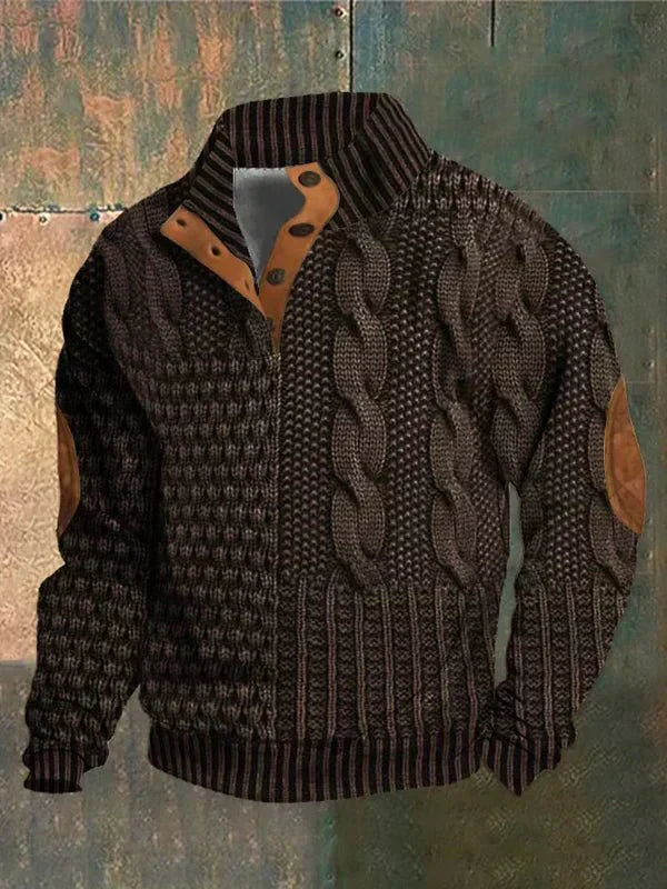 Pull vintage à imprimé rétro Danoir Paris™, maille douce, coupe classique, parfait pour un style décontracté.